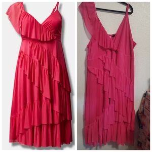 Torrid Pink Mesh Ruffle Dress NEW 5X